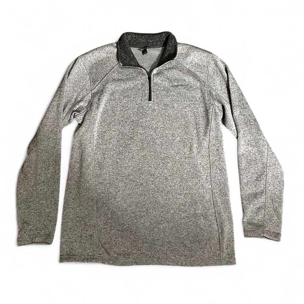 Eddie Bauer Gray Quarter-Zip Pullover LT